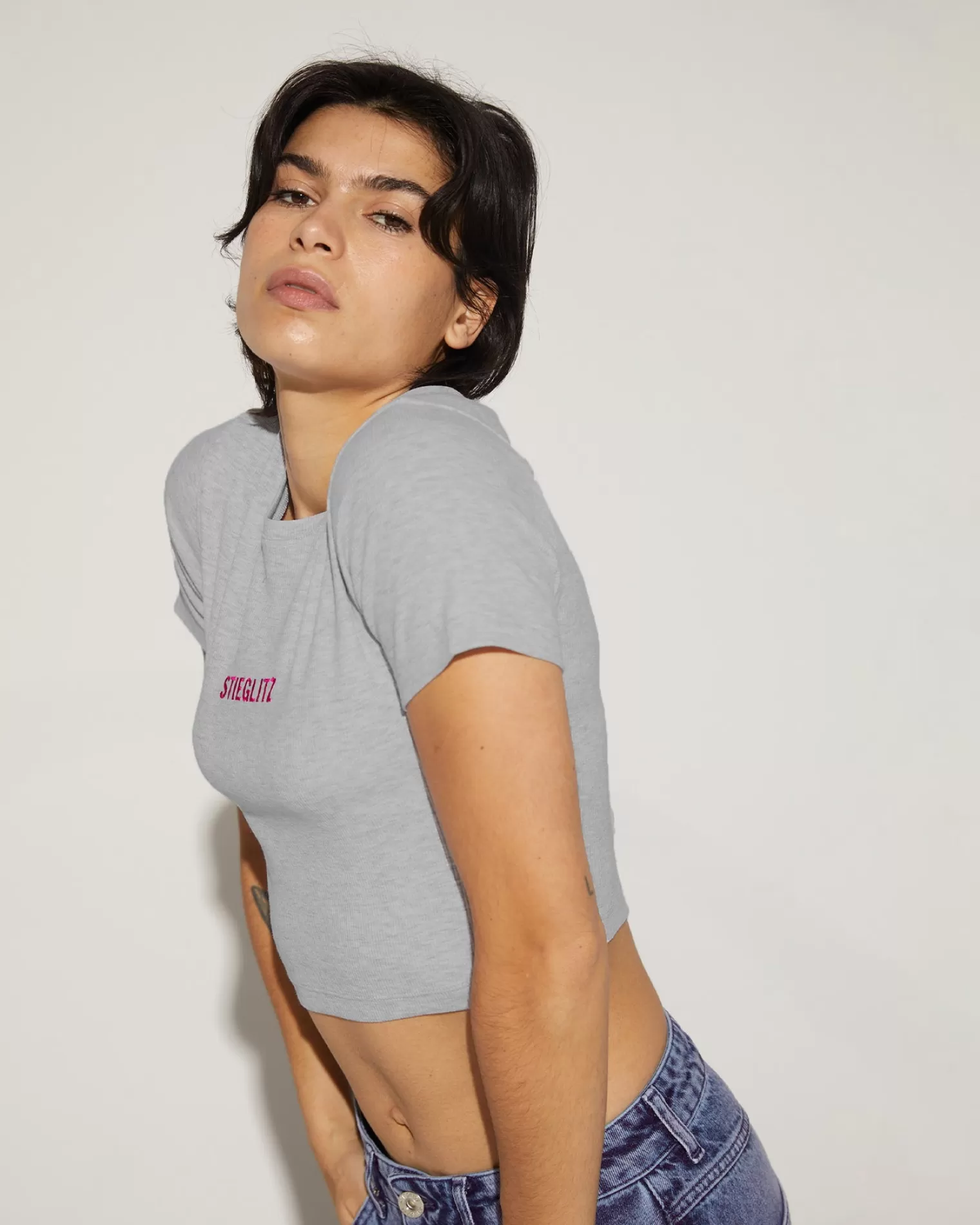 STIEGLITZ Cropped Top Grey Melange^ Basics